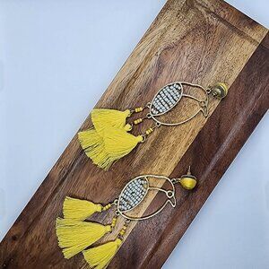 Vibrant Beaded Parrot Teardrop Earrings / Gold Hardware / Light Weight